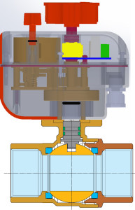 2 way Electric actuated brass ball valve Enolgas USA